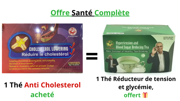 Offre spéciale santé : 1 thé anti-glycémie offert pour chaque thé anti-cholestérol acheté !